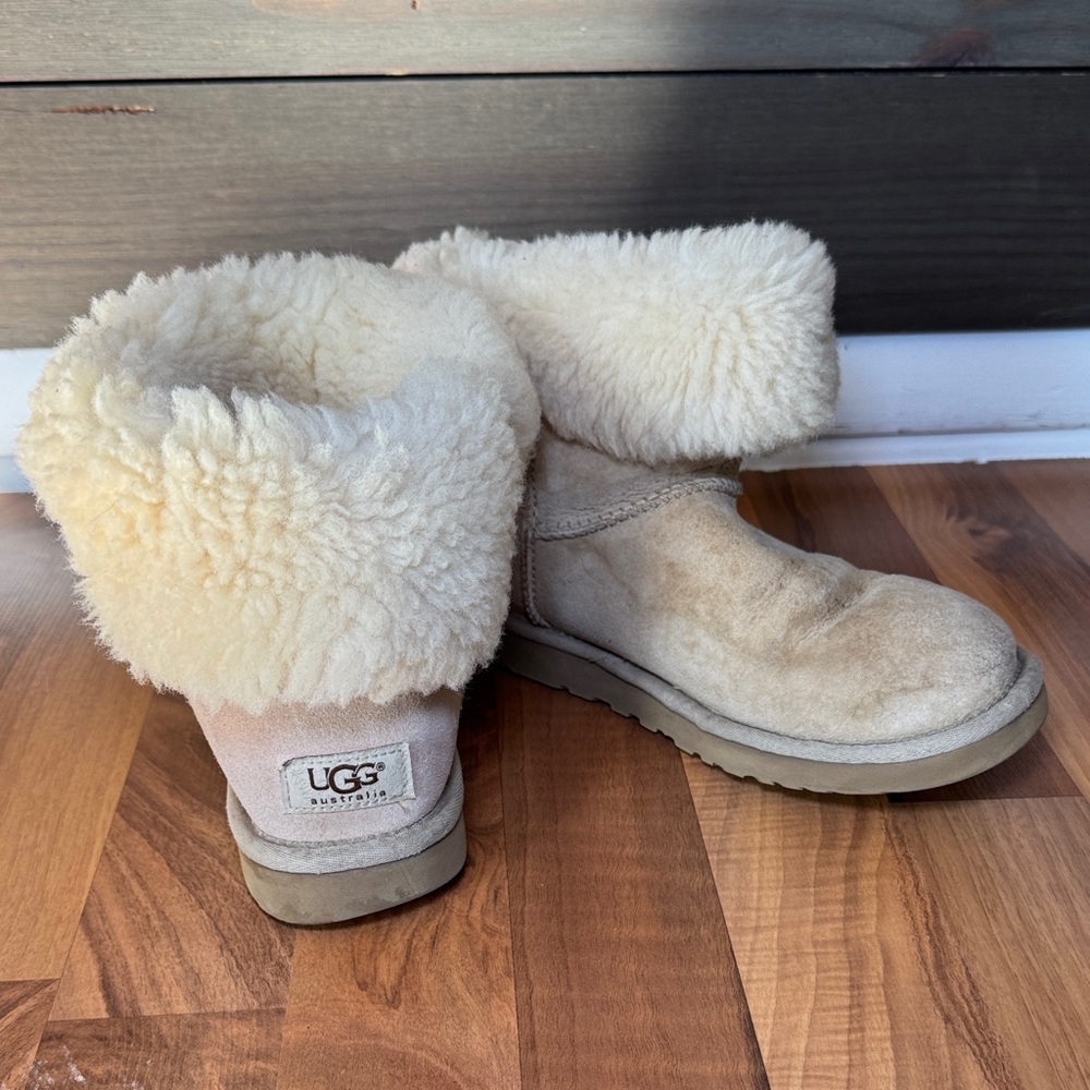 UGG Cream Sheepskin Boots with Plush Lining